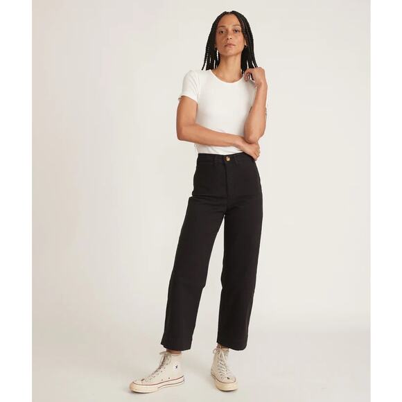 Marine Layer Bridget High Rise Wide Leg Crop Ankle Pants Women’s Size 2 - Picture 1 of 7